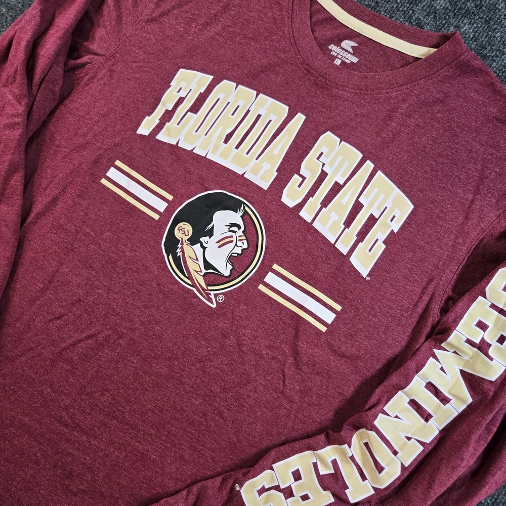 FSU Florida State Seminoles Long Sleeve Graphic T-Shirt Men's Size L Colosseum